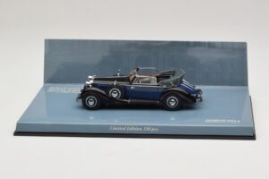 Horch 853 A Sport Cabriolet Svart Blå Minichamps 1:43 436012036 Metall