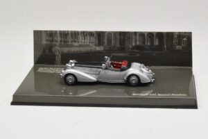 Horch 855 Special Roadster Silver Svart Minichamps 1:43 436014204 Metall