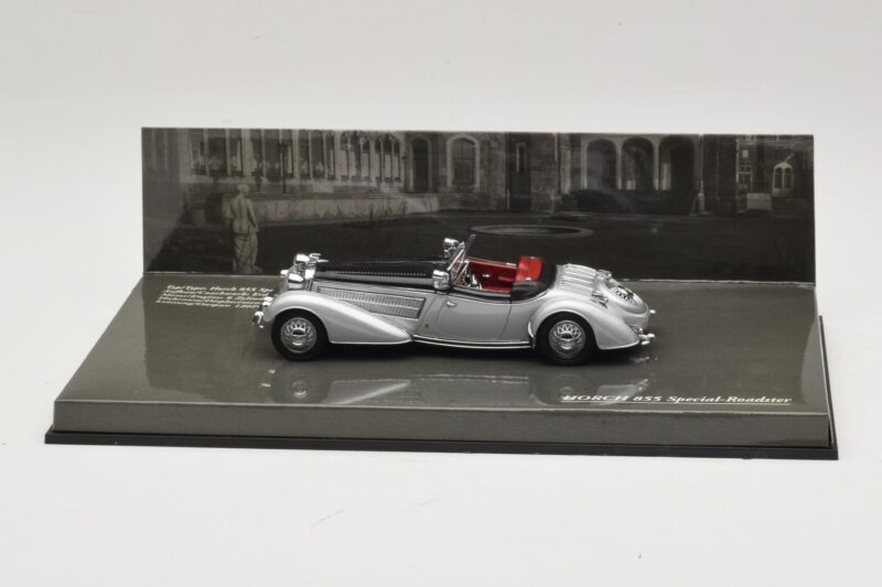 Horch 855 Special Roadster Silver Svart Minichamps 1:43 436014204 Metall