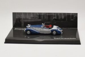 Horch 855 Special Roadster Silver Blå Minichamps 1:43 436014202 Metall