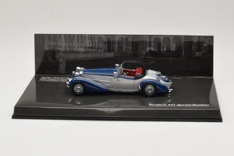 Horch 855 Special Roadster Silver Blå Minichamps 1:43 436014202 Metall