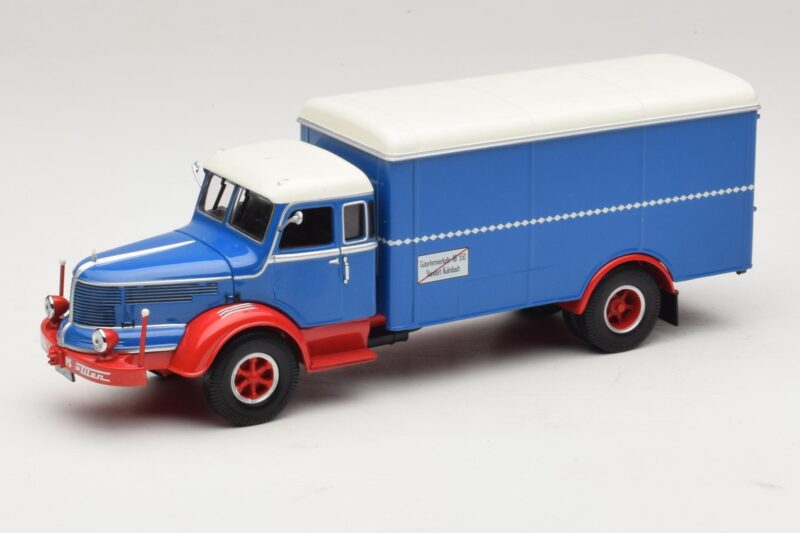 Krupp Titan Skåpbil Blå Röd Minichamps 1:43 439069040 Metall