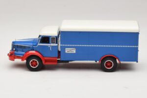 Krupp Titan Skåpbil Blå Röd Minichamps 1:43 439069040 Metall — bild 3 av 6