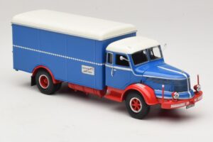 Krupp Titan Skåpbil Blå Röd Minichamps 1:43 439069040 Metall — bild 4 av 6