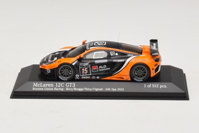 McLaren MP4-12C GT3 #15 Boutsen Racing Bovy / Broggi 24 Hours of Spa 2012 Minichamps 1:43 437121315 Metall