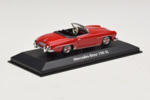 Mercedes 190 SL Röd Maxichamps 1:43 940033131-O Metall — bild 2 av 4
