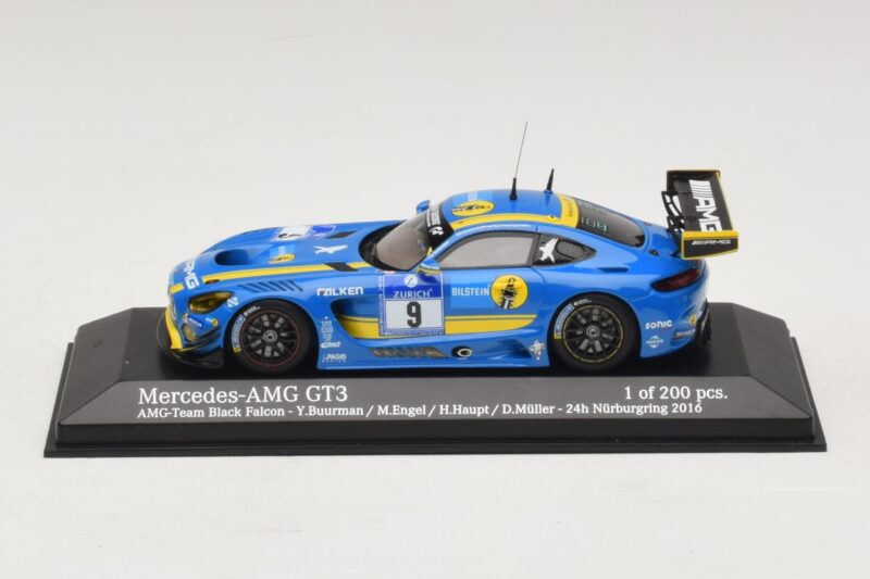 Mercedes AMG GT3 Black Falcon #9 Y. Buurman / M. Engel 24 Hours of Nurburgring 2016 Minichamps 1:43 437163009 Metall