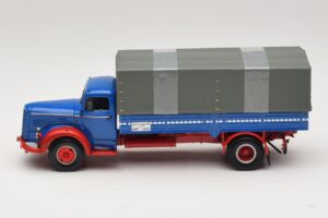 Mercedes L 315 Flakbil Blå Röd Minichamps 1:43 439034420 Metall — bild 3 av 6