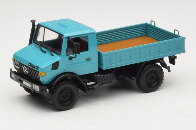 Mercedes Unimog 1300 L Flakbil Blå Minichamps 1:43 439033020 Metall