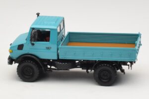 Mercedes Unimog 1300 L Flakbil Blå Minichamps 1:43 439033020 Metall — bild 3 av 6
