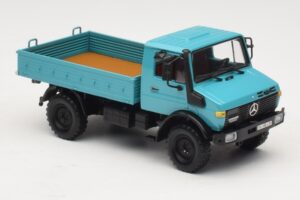 Mercedes Unimog 1300 L Flakbil Blå Minichamps 1:43 439033020 Metall — bild 4 av 6