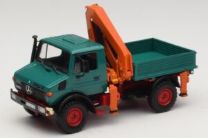 Mercedes Unimog 1300 L Tippbil med Lastkran Minichamps 1:43 439033000 Metall