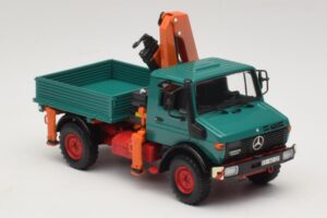 Mercedes Unimog 1300 L Tippbil med Lastkran Minichamps 1:43 439033000 Metall — bild 4 av 6
