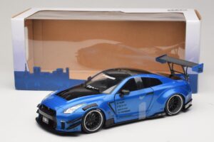 Nissan GT-R R35 Liberty Walk Work T2 Blåmetallic Solido 1:18 S1805801 Metall — bild 6 av 6