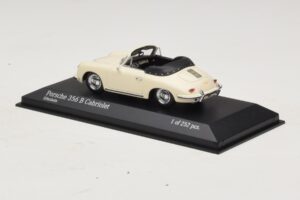Porsche 356 B Cabriolet Elfenbensvit Minichamps 1:43 400064332 Metall — bild 3 av 4