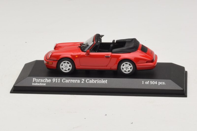 Porsche 911 964 Carrera 2 Cabriolet Röd Minichamps 1:43 430067330 Metall