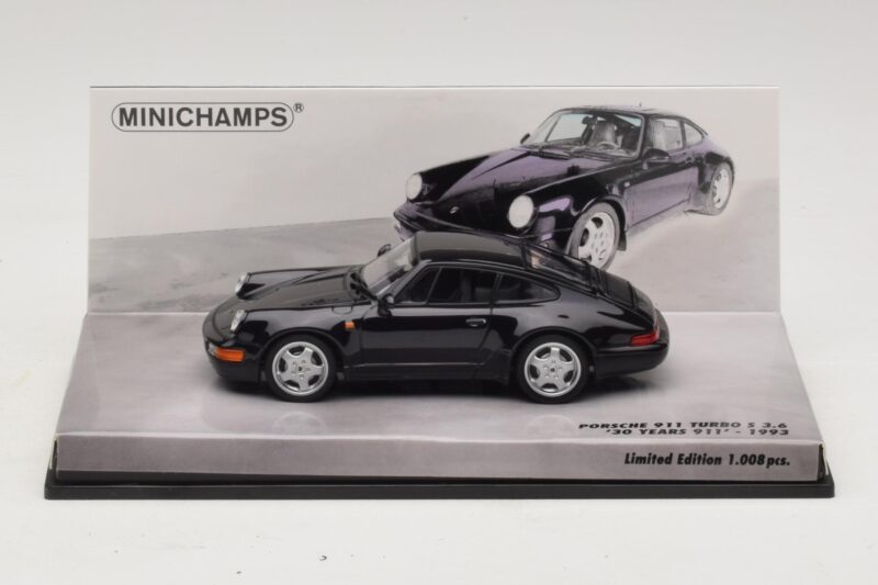 Porsche 911 964 Turbo S 3.6 30-Årsjubileum Svart Minichamps 1:43 436069171 Metall