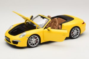 Porsche 911 991 Carrera S Cabriolet Gul Minichamps 1:18 100061031 Metall — bild 2 av 8