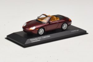 Porsche 911 996 Cabriolet Röd Metallic Minichamps 1:43 400061092 Metall — bild 2 av 4