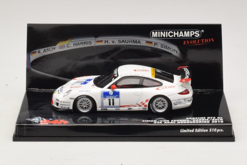 Porsche 911 997 GT3 RS #11 24 Hours Nurburgring 2010 Minichamps 1:43 437106711 Metall