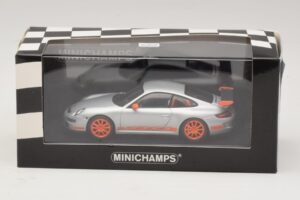 Porsche 911 997 GT3 RS Silver Orange Minichamps 1:43 403066013 Metall — bild 4 av 4