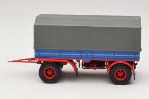 Lastbilssläp Blå Röd Minichamps 1:43 439159092 Metall — bild 3 av 6