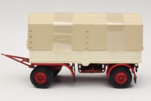 Lastbilssläp Presenning Vit Röd Minichamps 1:43 439159096 Metall — bild 3 av 6