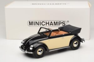 Volkswagen Beetle Cabriolet Svart Creme Minichamps 1:18 107054131 Resin — bild 6 av 6