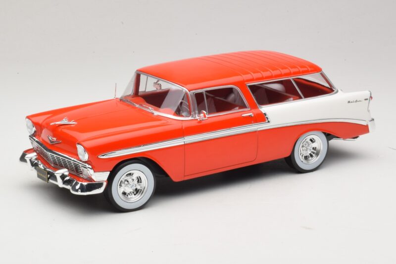 Chevrolet Bel Air Nomad Custom Ljusröd & Vit KK-Scale 1:18 KKDC181291 Metall