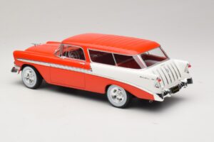 Chevrolet Bel Air Nomad Custom Ljusröd & Vit KK-Scale 1:18 KKDC181291 Metall — bild 5 av 6