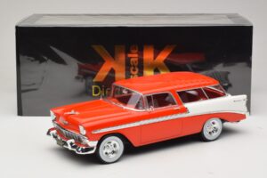 Chevrolet Bel Air Nomad Custom Ljusröd & Vit KK-Scale 1:18 KKDC181291 Metall — bild 6 av 6