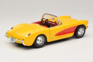 Chevrolet Corvette C1 Cabriolet Gul Röd Bburago 1:18 3034-M2 Metall — bild 3 av 8