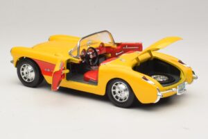 Chevrolet Corvette C1 Cabriolet Gul Röd Bburago 1:18 3034-M2 Metall — bild 5 av 8