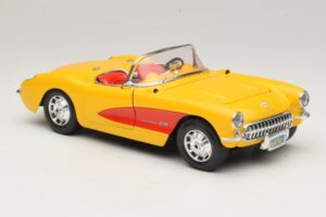 Chevrolet Corvette C1 Cabriolet Gul Röd Bburago 1:18 3034-M2 Metall — bild 6 av 8