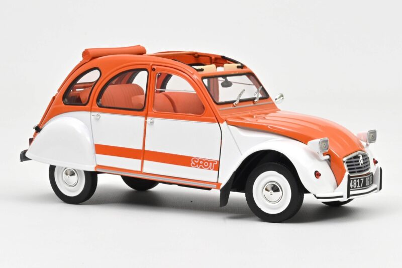 Citroen 2CV Spot Orange & Vit Norev 1:18 181473 Metall