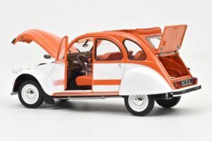 Citroen 2CV Spot Orange & Vit Norev 1:18 181473 Metall — bild 3 av 3