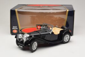 Jaguar SS100 Roadster Svart Bburago 1:18 3006-M3 Metall — bild 6 av 6