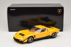 Lamborghini Miura SVR Gul & Svart Kyosho 1:18 08319GY Metall — bild 8 av 8