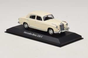 Mercedes 220 S W180 Vit Maxichamps 1:43 940033000 Metall — bild 3 av 5