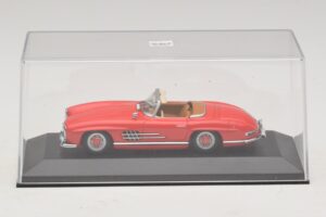 Mercedes 300 SL W198 Röd Med Brun Interiör Minichamps 1:43 MB009 Metall — bild 4 av 5