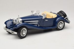 Mercedes 500K Roadster Blå Bburago 1:20 3070 Metall