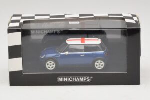 Mini Cooper S R53 Blå Med Engelsk Flagga Minichamps 1:43 MINI012 Metall — bild 5 av 5