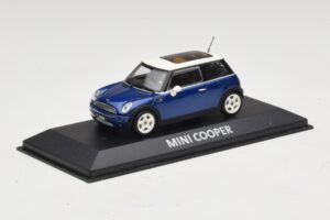 Mini Cooper S R53 Mörkblå Med Panoramatak Minichamps 1:43 MINI021 Metall — bild 2 av 4