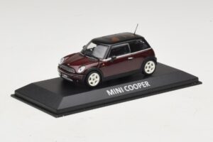 Mini Cooper S R53 Mörkröd Med Svart Tak Minichamps 1:43 MINI028 Metall — bild 2 av 5