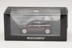 Mini Cooper S R53 Mörkröd Med Svart Tak Minichamps 1:43 MINI028 Metall — bild 5 av 5