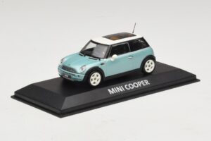 Mini Cooper S R53 Ljusblå Metallic Med Panoramatak Minichamps 1:43 MINI018 Metall — bild 2 av 4