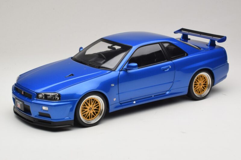 Nissan Skyline GT-R R34 V-Spec II Blå Metallic BBS Fälgar KK-Scale 1:12 KKDC120211-2 Metall