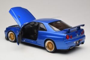 Nissan Skyline GT-R R34 V-Spec II Blå Metallic BBS Fälgar KK-Scale 1:12 KKDC120211-2 Metall — bild 5 av 8
