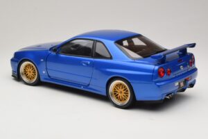 Nissan Skyline GT-R R34 V-Spec II Blå Metallic BBS Fälgar KK-Scale 1:12 KKDC120211-2 Metall — bild 7 av 8