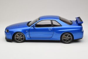 Nissan Skyline GT-R R34 V-Spec II Blå Metallic OEM Fälgar KK-Scale 1:12 KKDC120211-1 Metall — bild 4 av 8